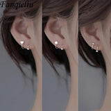 925 Silver Spiral Heart Star Stud Earrings FQL23690
