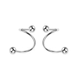 925 Silver Spiral Heart Star Stud Earrings FQL23690