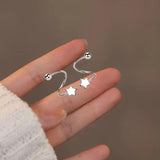 925 Silver Spiral Heart Star Stud Earrings FQL23690