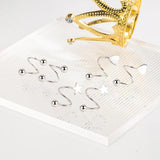 925 Silver Spiral Heart Star Stud Earrings FQL23690