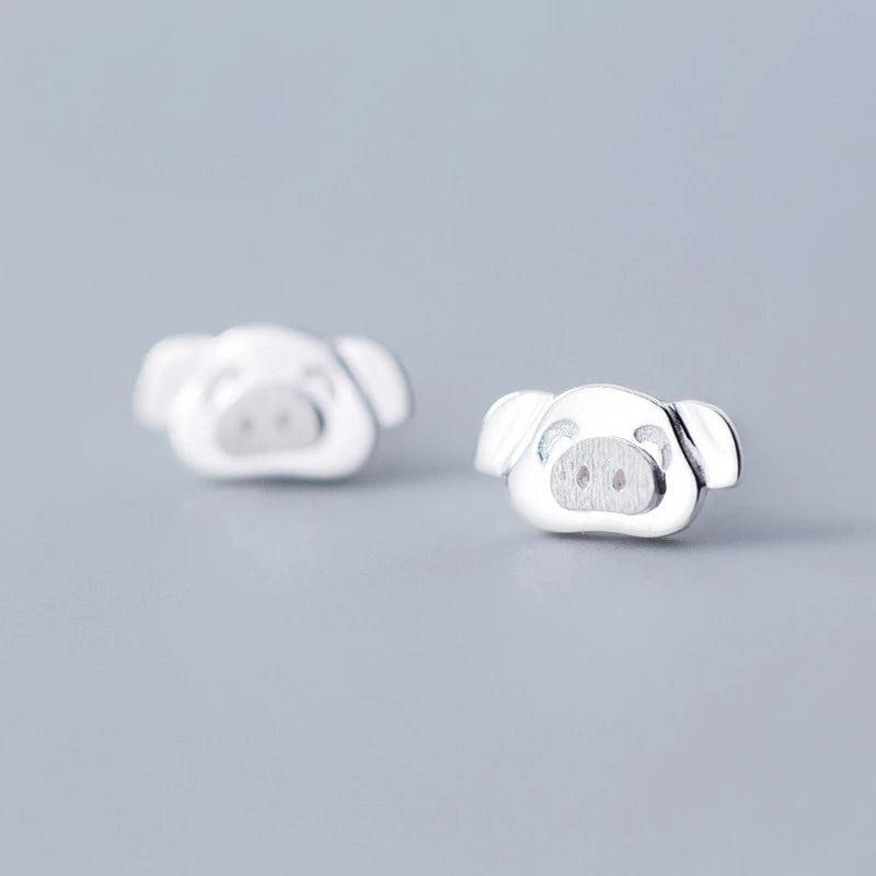 MloveAcc 925 Silver Pig Stud Earrings Gift For Girls Kids Lady