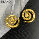 Bilandi Spiral Stud Earrings 925 Silver Women Gift