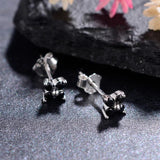 925 Silver Flower CZ Stud Earrings for Women