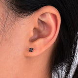 925 Silver Flower CZ Stud Earrings for Women