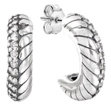 925 Silver Love Heart Bow Earring