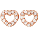 925 Silver Love Heart Bow Earring