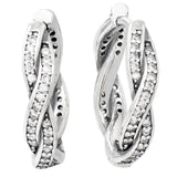 925 Silver Love Heart Bow Earring