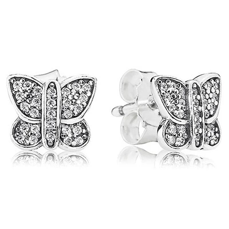 925 Silver Earring Interlinked Circles Feathers Freehand Heart Earring Gift