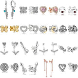 925 Silver Earring Interlinked Circles Feathers Freehand Heart Earring Gift