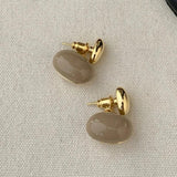 Vintage Oval Stud Earrings 925 Silver Needle For Women Gift