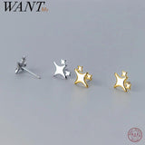 925 Silver Star Piercing Stud Earrings for Women