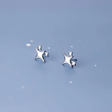 925 Silver Star Piercing Stud Earrings for Women