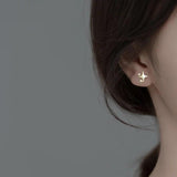 925 Silver Star Piercing Stud Earrings for Women