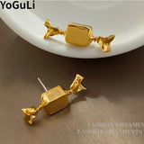 925 Silver Candy Shape Metal Earrings For Women