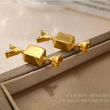 925 Silver Candy Shape Metal Earrings For Women