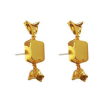 925 Silver Candy Shape Metal Earrings For Women