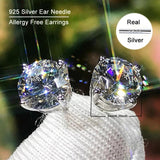 Antiallergic Silver 925 Earrings Zircon Stone Wedding Fine Jewelry