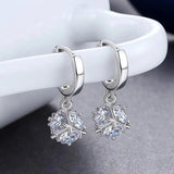 Antiallergic Silver 925 Earrings Zircon Stone Wedding Fine Jewelry