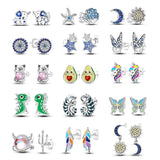 925 Silver Unicorn Stud Earrings For Women