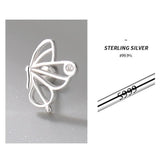 Sterling Silver Hollow Out Butterfly Stud Earrings for Women