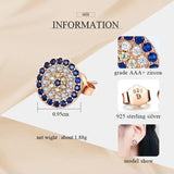 925 Silver CZ Crystal Turkey Evil Eye Earrings Yellow Rose