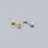 925 Silver Zircon Stud Earrings Women