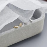 925 Silver Zircon Stud Earrings Women
