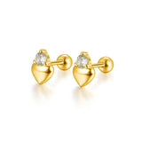 925 Silver Love Butterfly Star Crown Stud Earrings
