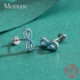 925 Silver Turquoise Stud Earrings Infinite Love Jewelry Gift