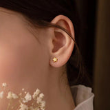 925 Silver Pentagram Star Stud Earrings Zircon Colleague Party Jewelry