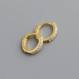 925 Sterling Silver CZ Round Ear Buckle for Women Punk Earrings