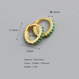 925 Sterling Silver CZ Round Ear Buckle for Women Punk Earrings