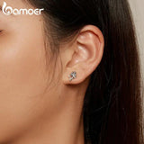 925 Silver Spinel Tulip Earrings Flower Studs for Women