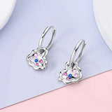 925 Silver Butterfly Tulips Hoop Earrings, Wedding Jewelry, Birthday Gift
