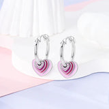 925 Silver Butterfly Tulips Hoop Earrings, Wedding Jewelry, Birthday Gift
