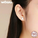 925 Silver Rabbit Stud Earrings for Women