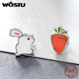 925 Silver Rabbit Stud Earrings for Women
