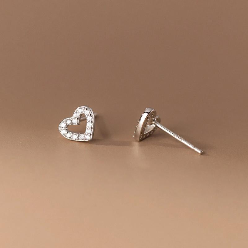 925 Silver Love Heart Mini Stud Earrings for Baby Women Birthday Gift