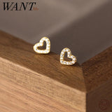925 Silver Love Heart Mini Stud Earrings for Baby Women Birthday Gift