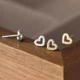 925 Silver Love Heart Mini Stud Earrings for Baby Women Birthday Gift