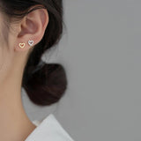 925 Silver Love Heart Mini Stud Earrings for Baby Women Birthday Gift