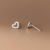 925 Silver Love Heart Mini Stud Earrings for Baby Women Birthday Gift