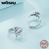 925 Silver Lotus Flower Earrings with Zircon