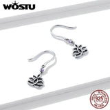 925 Silver Lotus Flower Earrings with Zircon