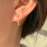 Water Droplet Stud Earrings 925 Sterling Silver Wedding Jewelry