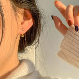 Water Droplet Stud Earrings 925 Sterling Silver Wedding Jewelry
