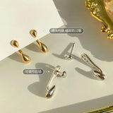 Water Droplet Stud Earrings 925 Sterling Silver Wedding Jewelry