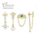 S925 Silver Zircon Tassel Chain Earrings for Women Gift