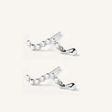 925 Sterling Silver Stud Earring Irregular Piercing Women Jewelry