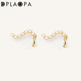 925 Sterling Silver Stud Earring Irregular Piercing Women Jewelry